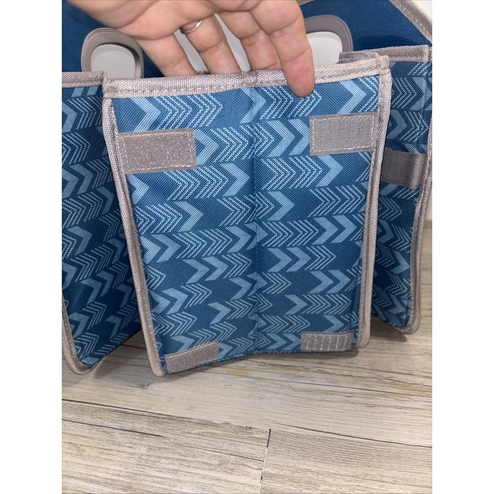DSW Car SUV trunk Organizer Blue Chevron Cooler